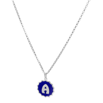 Colgante Alba en color e Inicial en Plata de ley 925 y baño Oro 18k