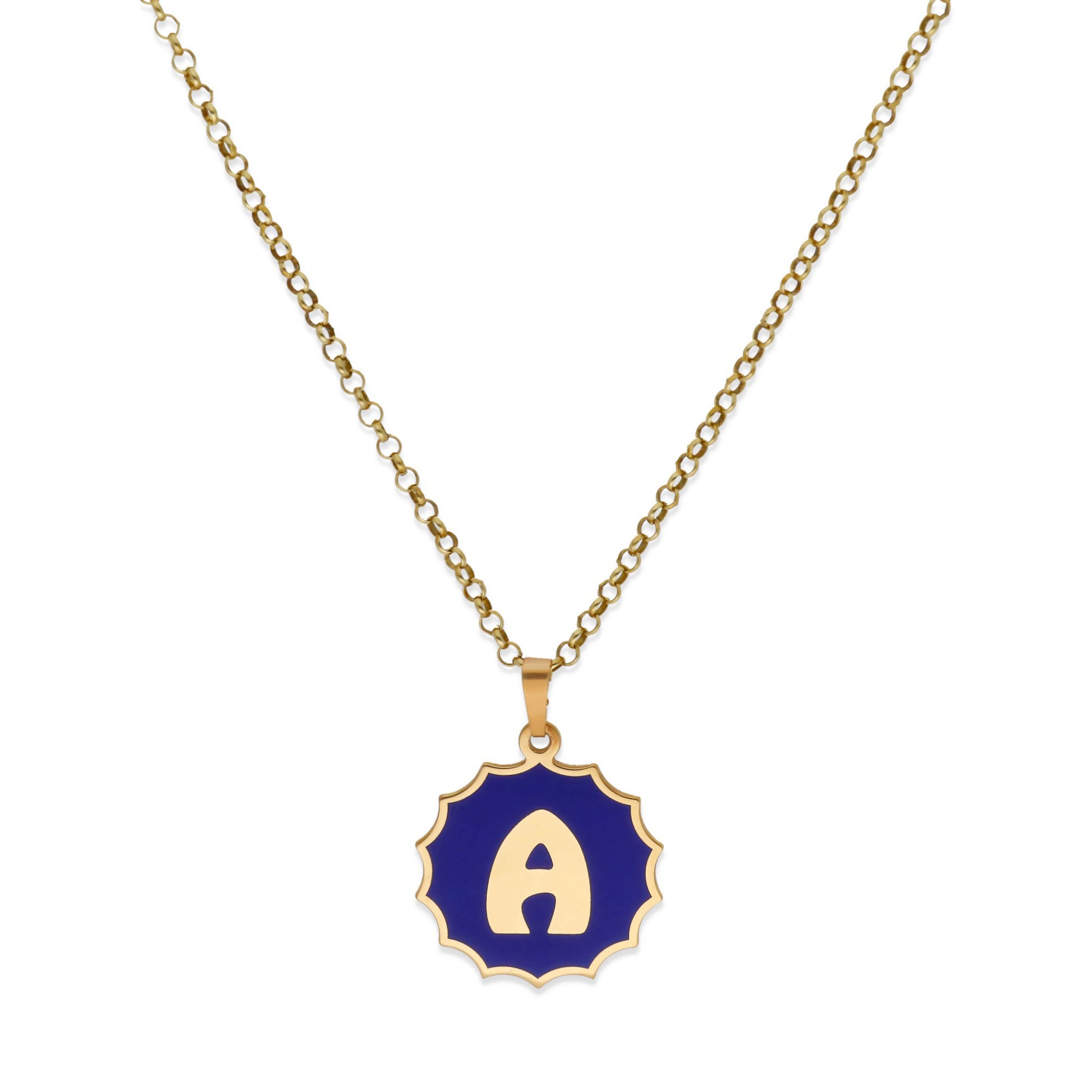 Colgante Alba en color e Inicial en Plata de ley 925 y baño Oro 18k