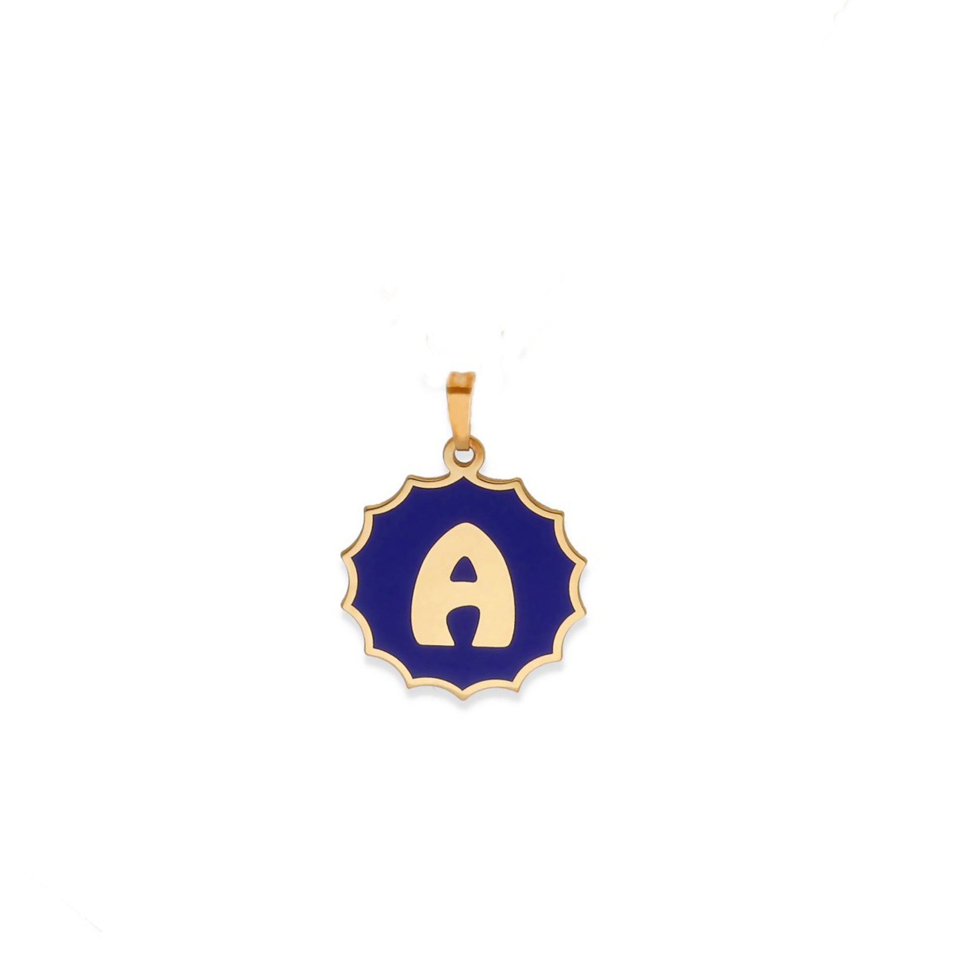 Colgante Alba en color e Inicial en Plata de ley 925 y baño Oro 18k