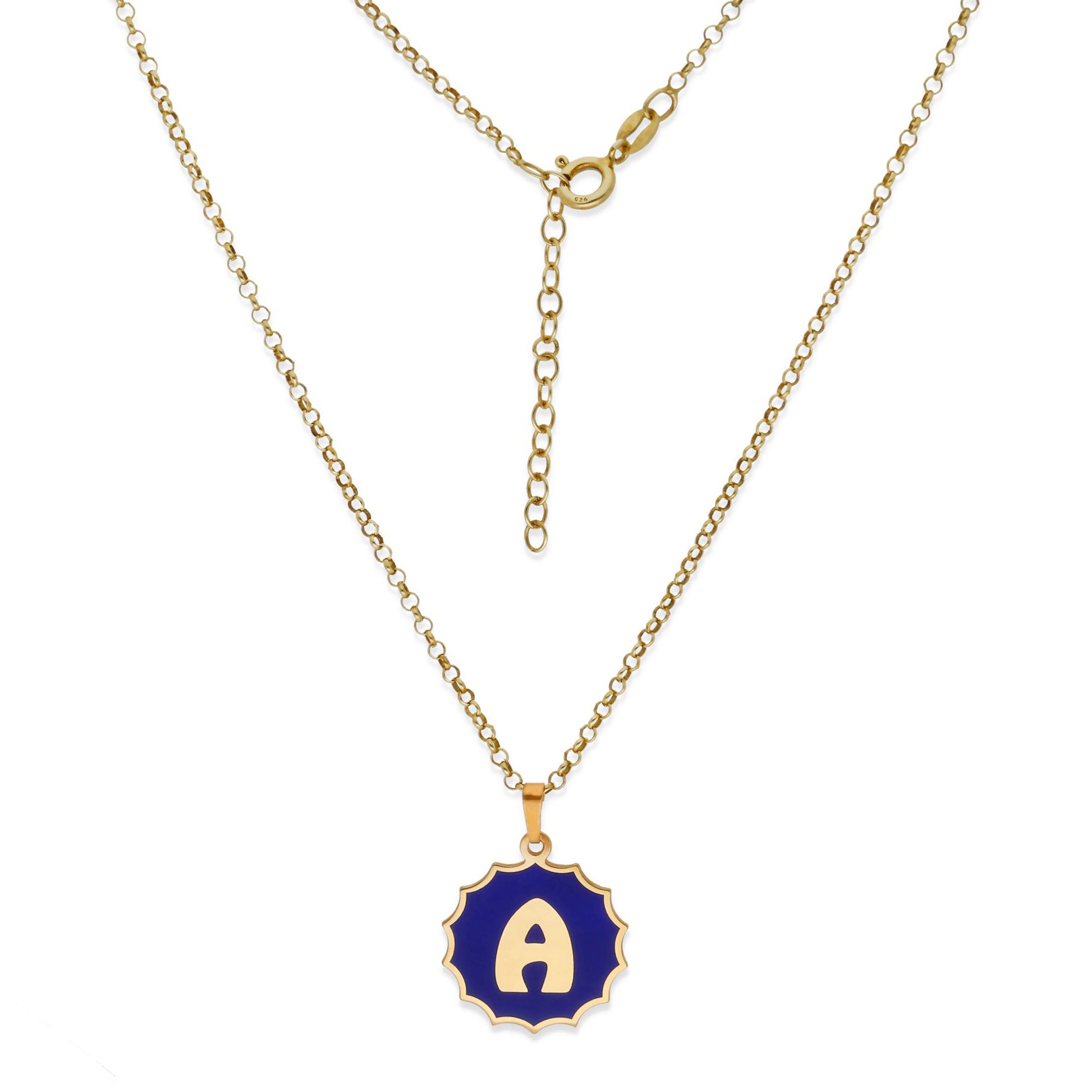 Colgante Alba en color e Inicial en Plata de ley 925 y baño Oro 18k