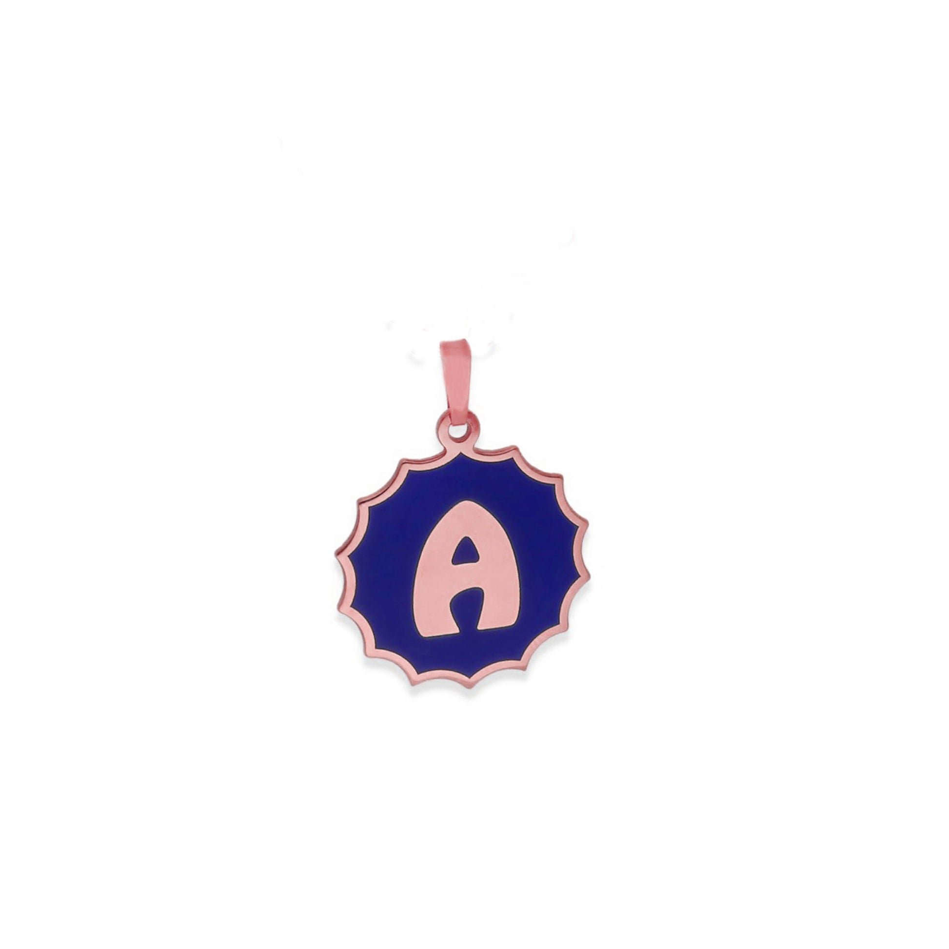 Colgante Alba en color e Inicial en Plata de ley 925 y baño Oro 18k