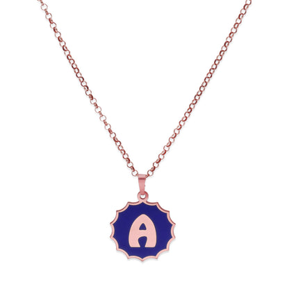Colgante Alba en color e Inicial en Plata de ley 925 y baño Oro 18k
