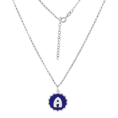 Colgante Alba en color e Inicial en Plata de ley 925 y baño Oro rosa 18k