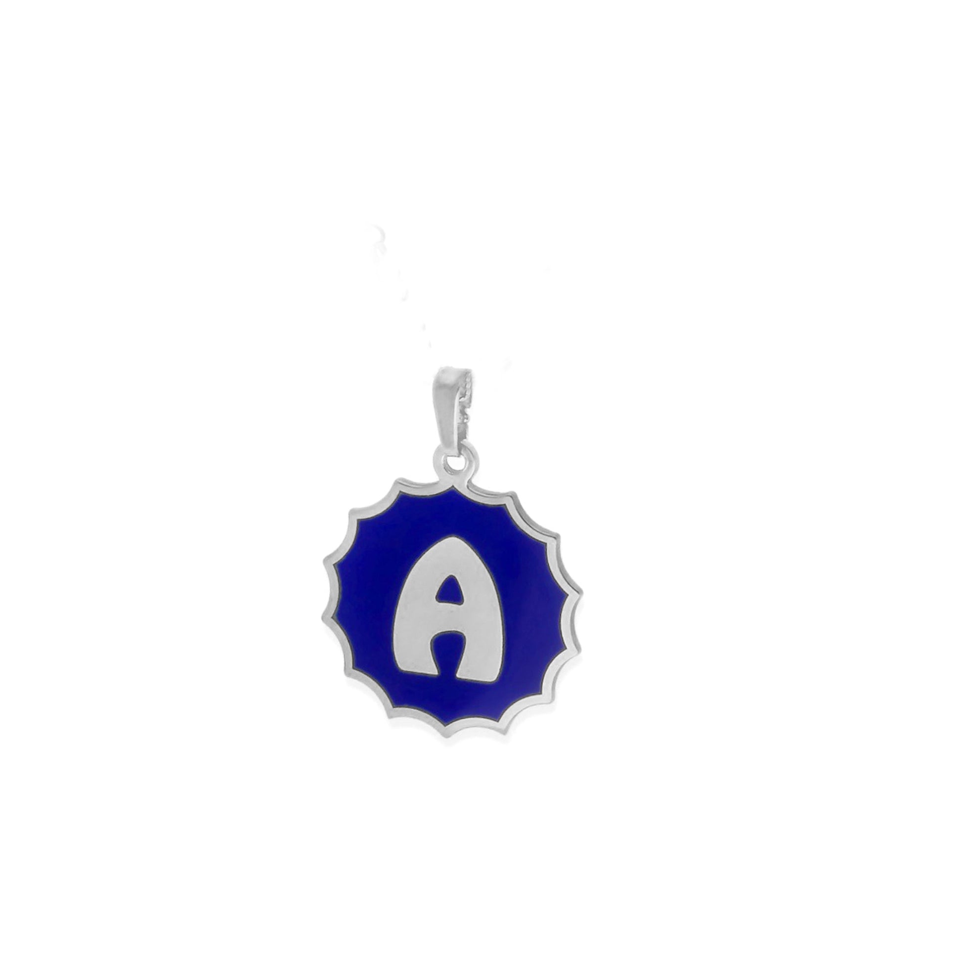 Colgante Alba en color e Inicial en Plata de ley 925 y baño Oro rosa 18k