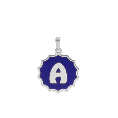 Colgante Alba en color e Inicial en Plata de ley 925 y baño Oro rosa 18k