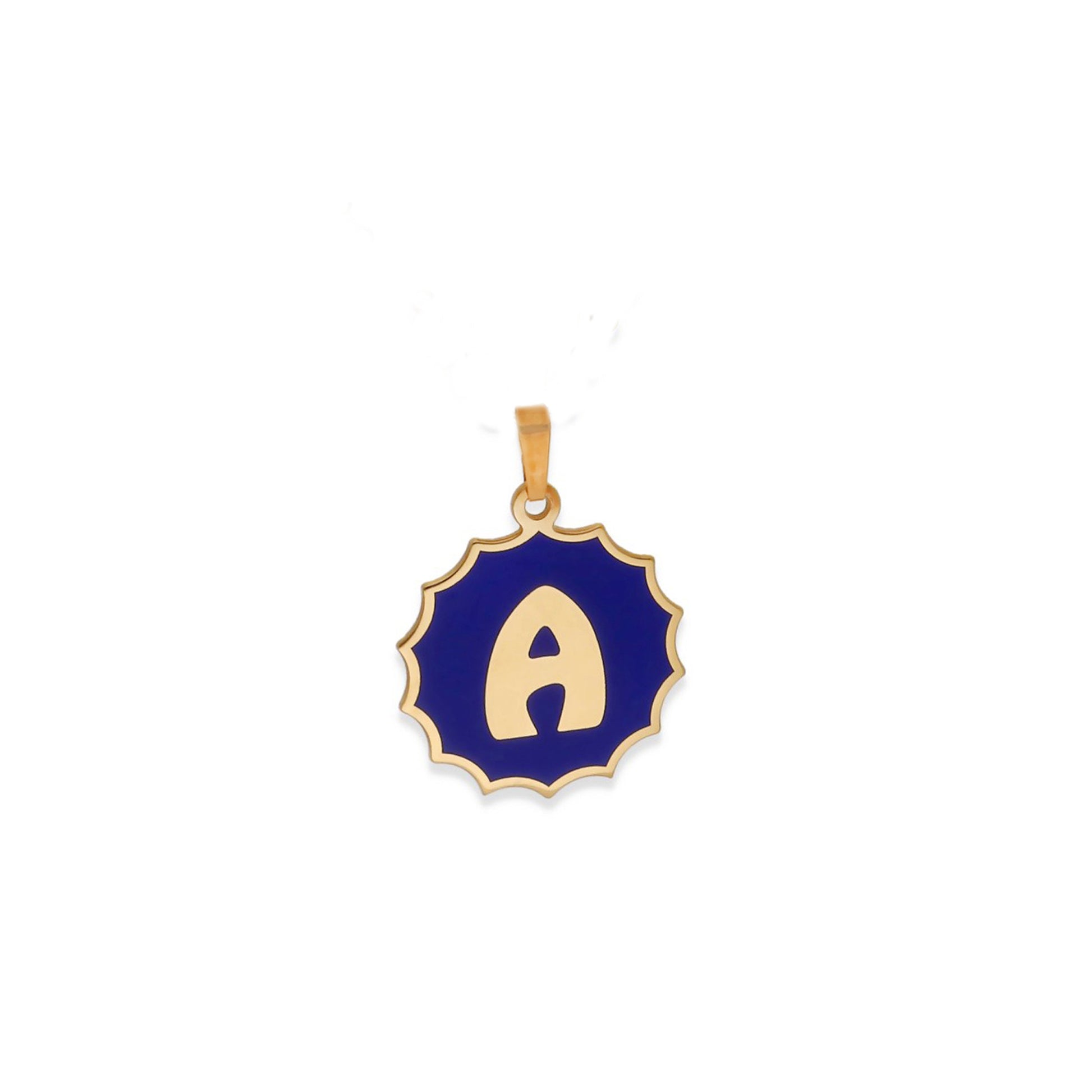 Colgante Alba en color e Inicial en Plata de ley 925 y baño Oro rosa 18k