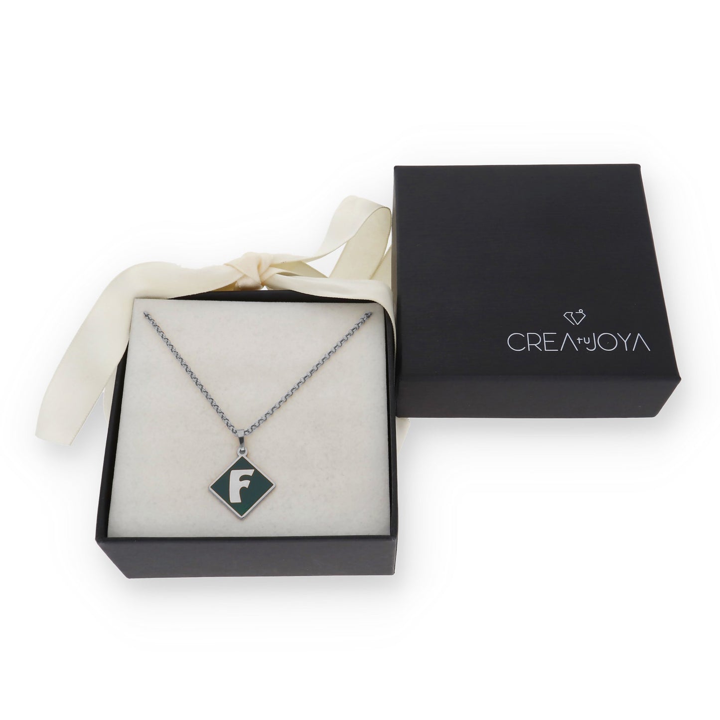Colgante Olivia en color e Inicial en Plata de ley 925