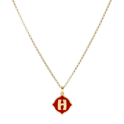 Colgante Hada en color e Inicial en Plata de ley 925 y baño Oro 18k