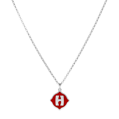 Colgante Hada en color e Inicial en Plata de ley 925 y baño Oro Rosa 18k
