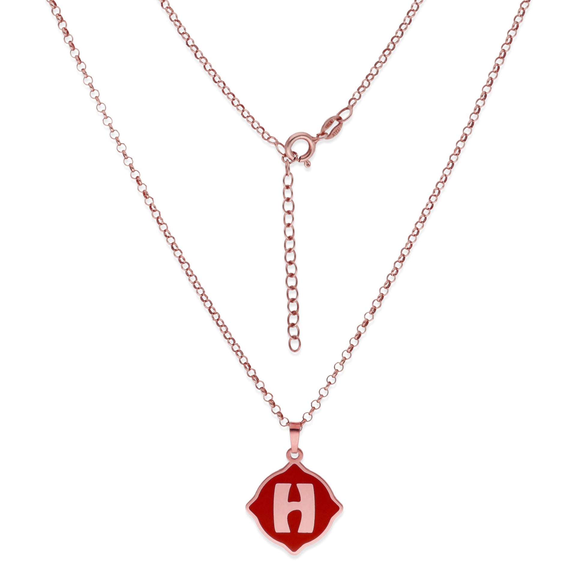 Colgante Hada en color e Inicial en Plata de ley 925 y baño Oro Rosa 18k
