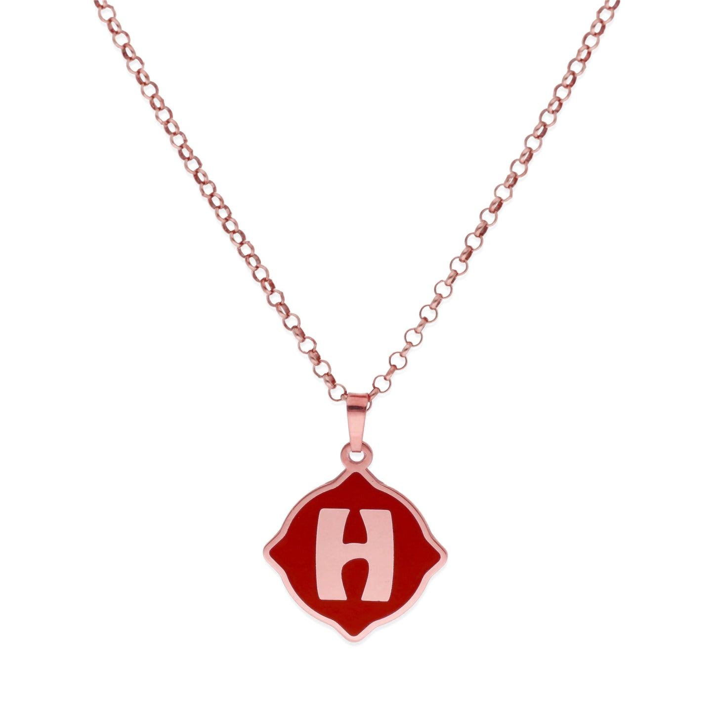 Colgante Hada en color e Inicial en Plata de ley 925 y baño Oro Rosa 18k