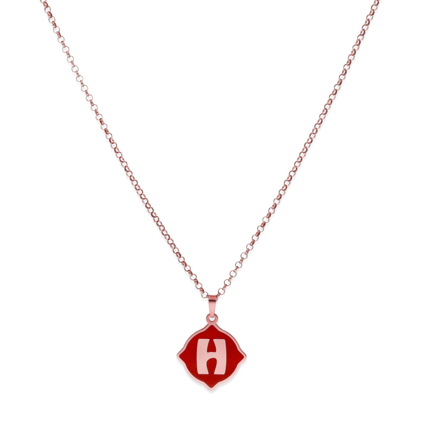 Colgante Hada en color e Inicial en Plata de ley 925 y baño Oro Rosa 18k