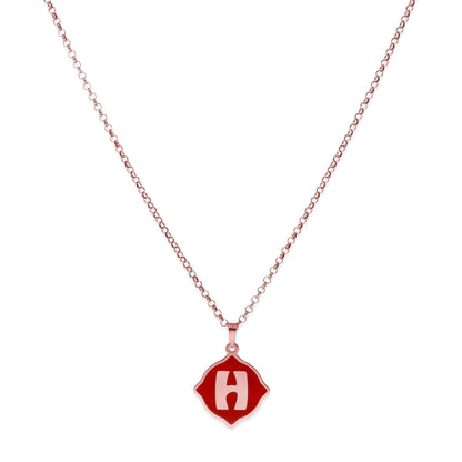 Colgante Hada en color e Inicial en Plata de ley 925 y baño Oro Rosa 18k