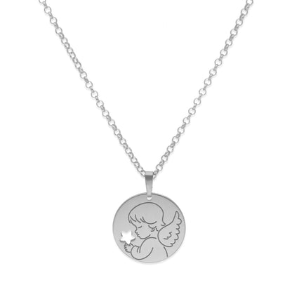 Colgante Angelito Comunión en Plata de Ley 925