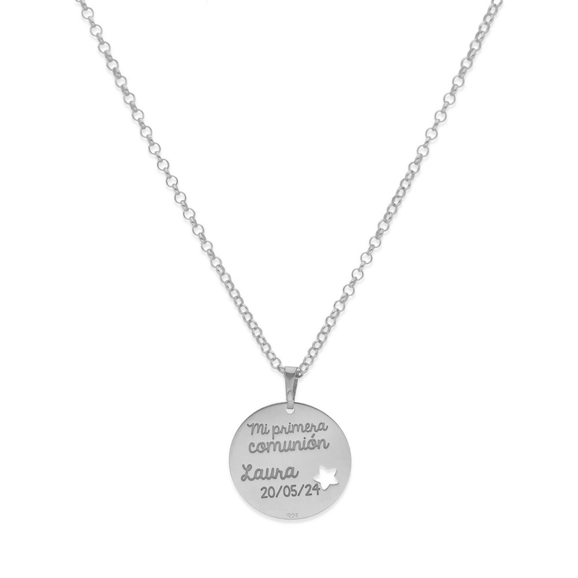 Colgante Angelito Comunión en Plata de Ley 925