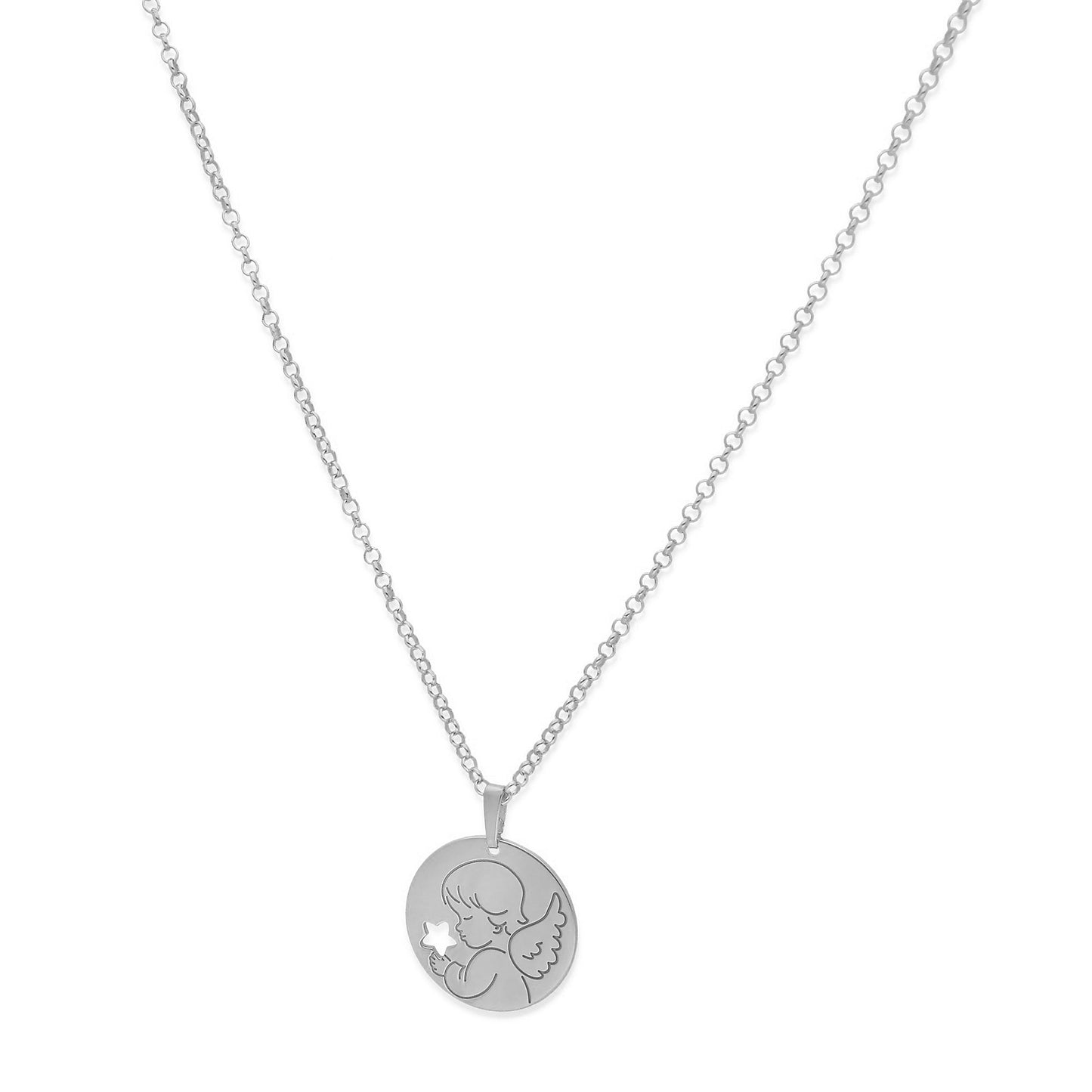 Colgante Angelito Comunión en Plata de Ley 925