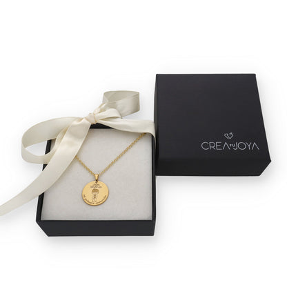 Colgante Medalla Niño Comunión en Plata de Ley 925 y baño Oro 18k