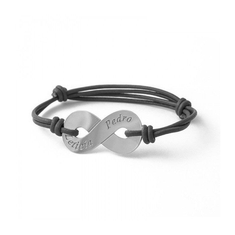Pulsera Infinito con cuero M