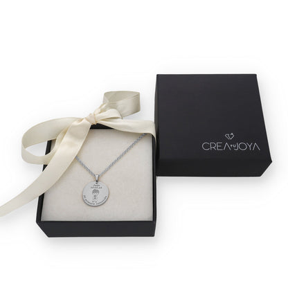 Colgante Medalla Niño Comunión en Plata de Ley 925 y baño Oro rosa 18k