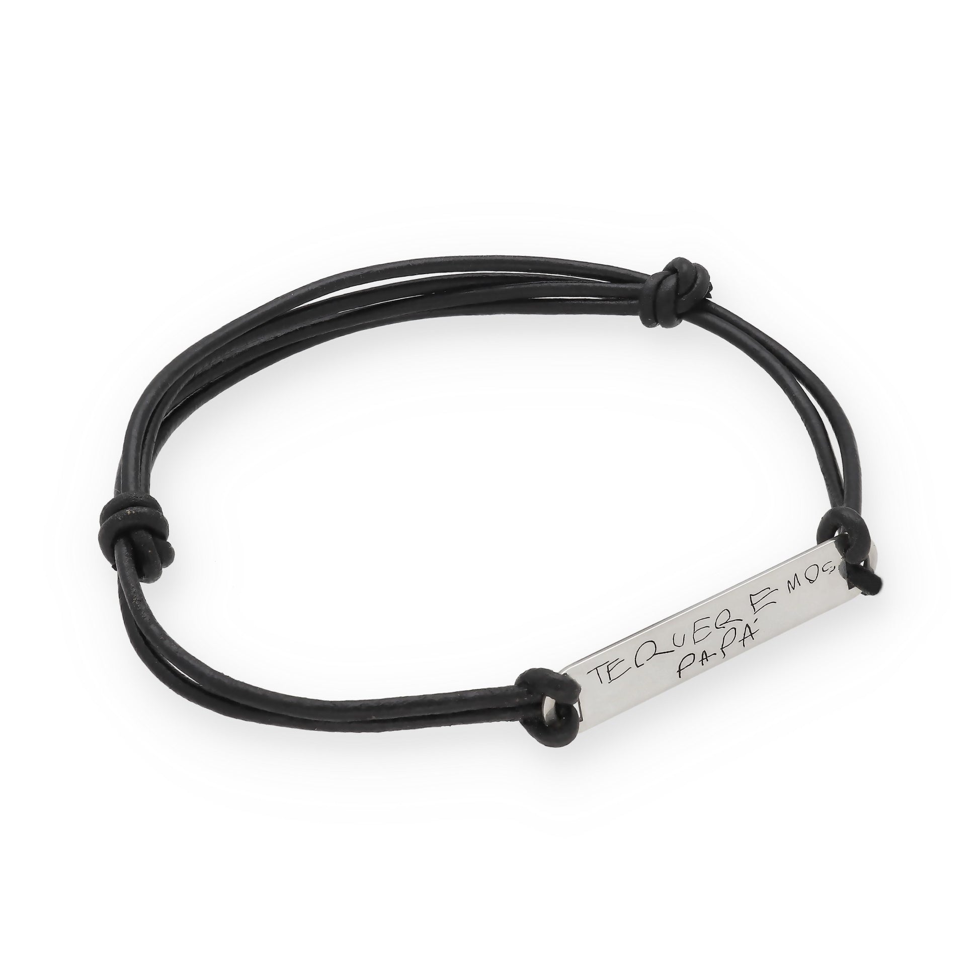 Pulsera Índigo grabación personalizada en Plata de Ley 925 y baño Oro 18k.