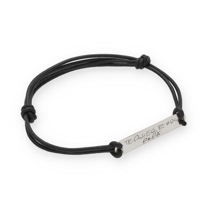 Pulsera Índigo grabación personalizada en Plata de Ley 925 y baño Oro 18k.