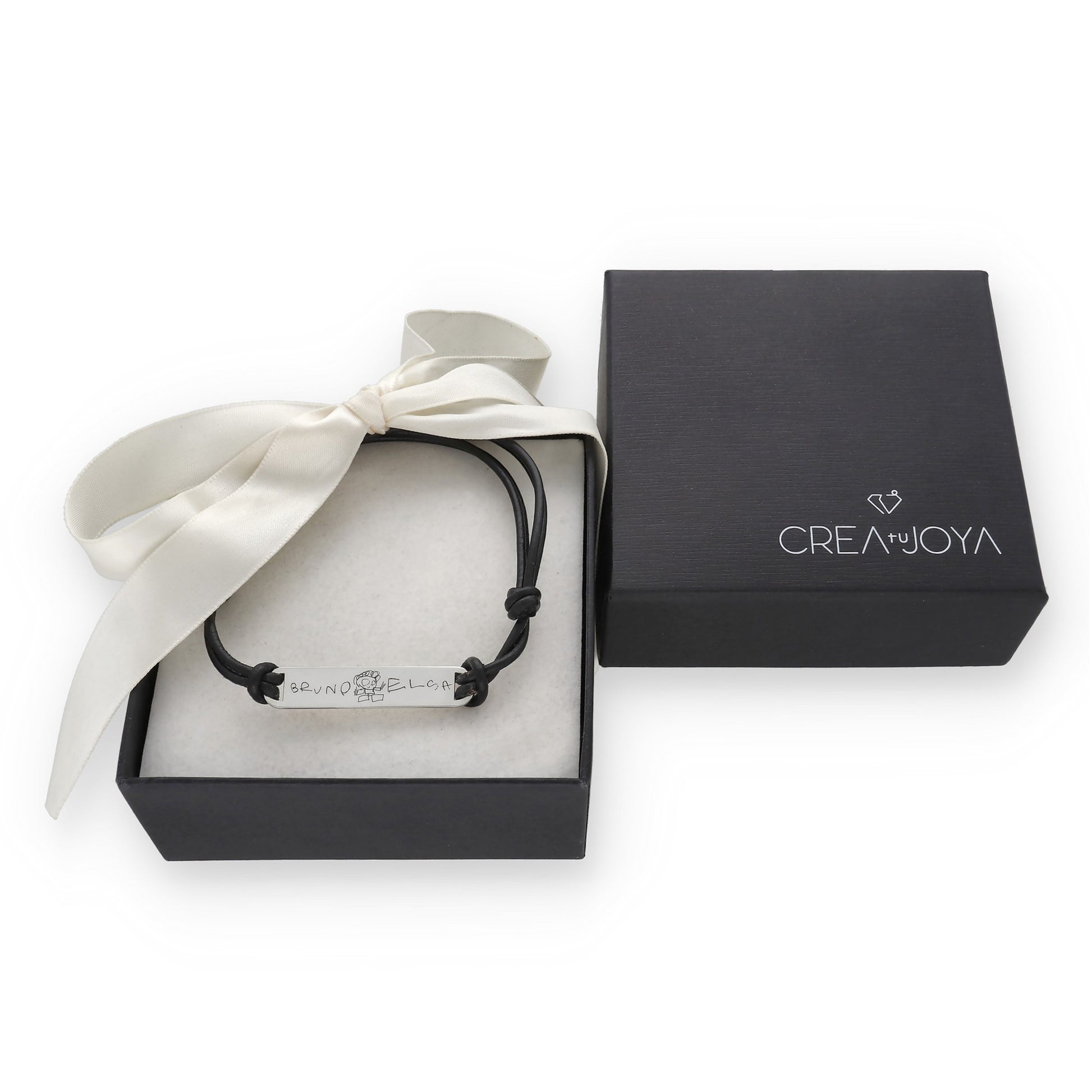 Pulsera Índigo grabación personalizada en Plata de Ley 925 y baño Oro 18k.