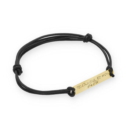 Pulsera Índigo grabación personalizada en Plata de Ley 925 y baño Oro 18k.