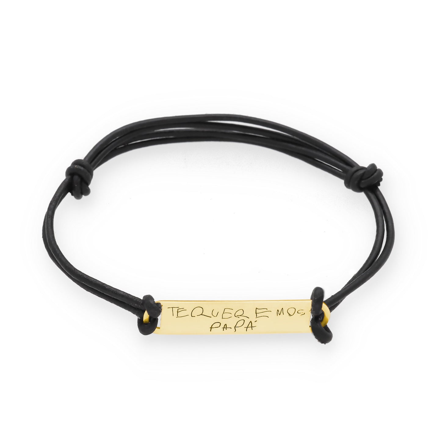 Pulsera Índigo grabación personalizada en Plata de Ley 925 y baño Oro 18k.