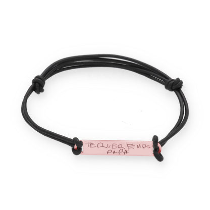 Pulsera Índigo grabación personalizada en Plata de Ley 925 y baño Oro 18k.