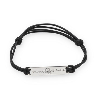 Pulsera Índigo grabación personalizada en Plata de Ley 925 y baño Oro rosa 18k