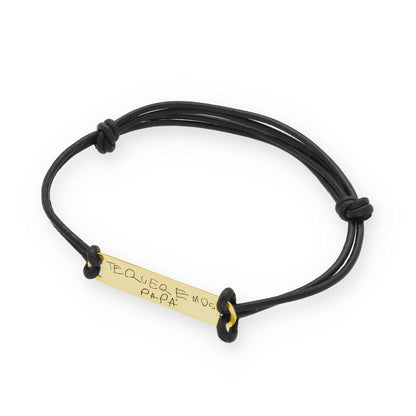 Pulsera Índigo grabación personalizada en Plata de Ley 925 y baño Oro rosa 18k