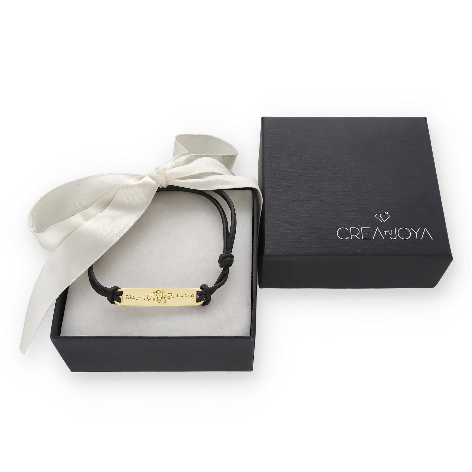 Pulsera Índigo grabación personalizada en Plata de Ley 925 y baño Oro rosa 18k