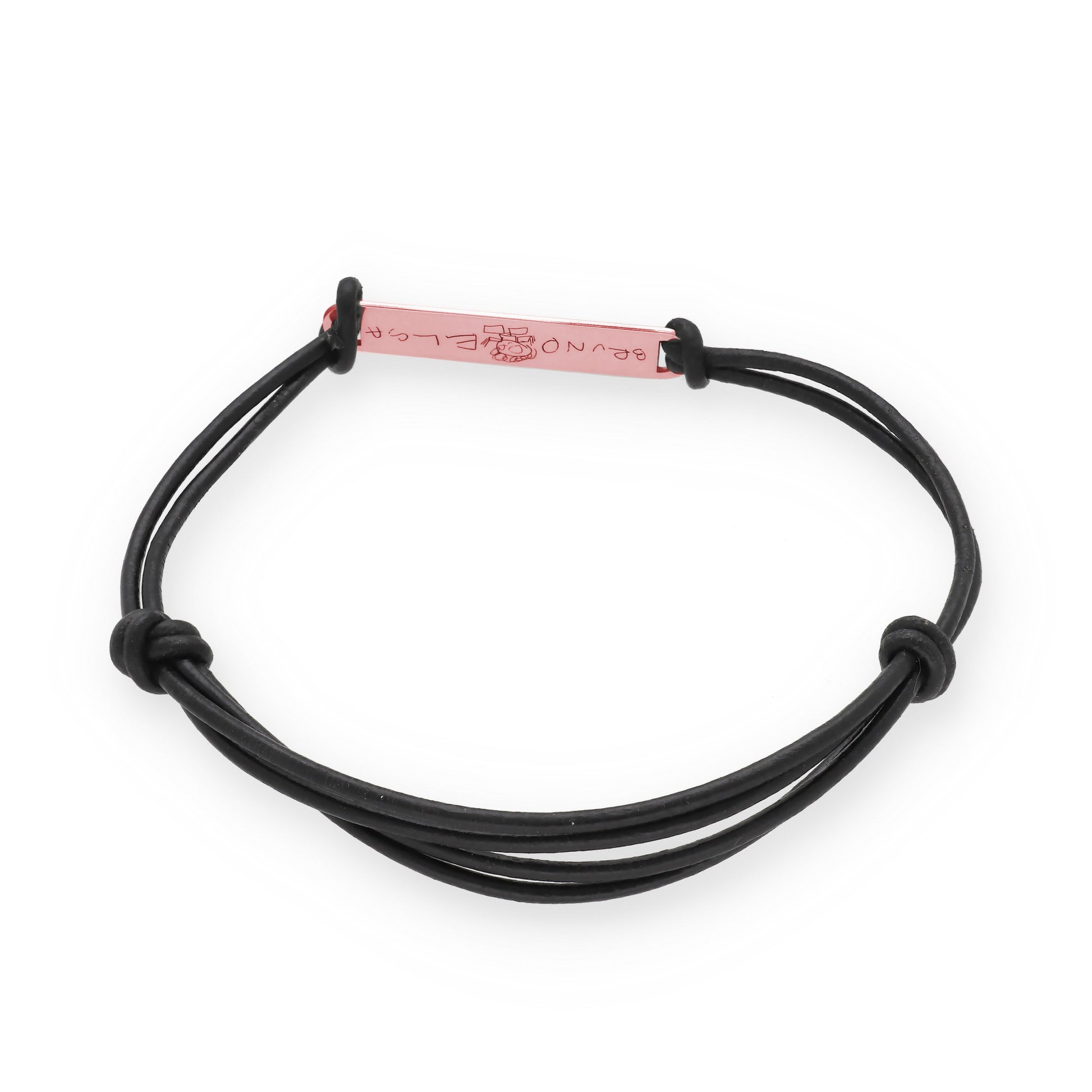 Pulsera Índigo grabación personalizada en Plata de Ley 925 y baño Oro rosa 18k