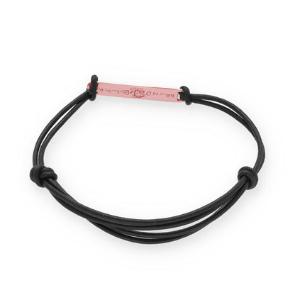 Pulsera Índigo grabación personalizada en Plata de Ley 925 y baño Oro rosa 18k
