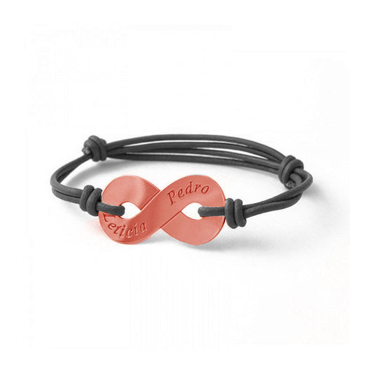 Pulsera Infinito con cuero M