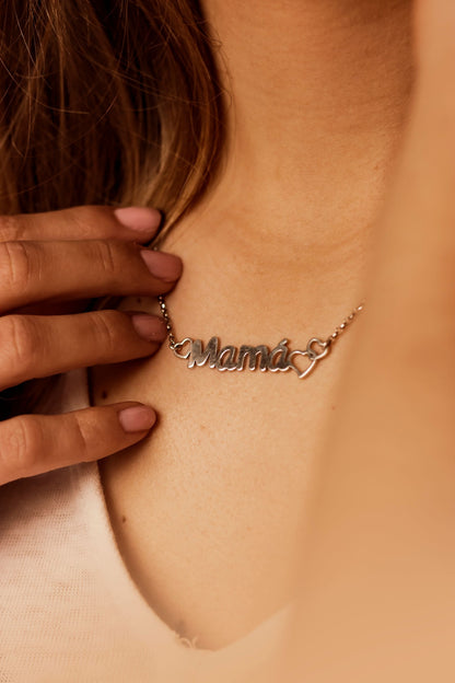 Colgante Love Mamá en Plata de Ley 925 y baño Oro rosa 18k