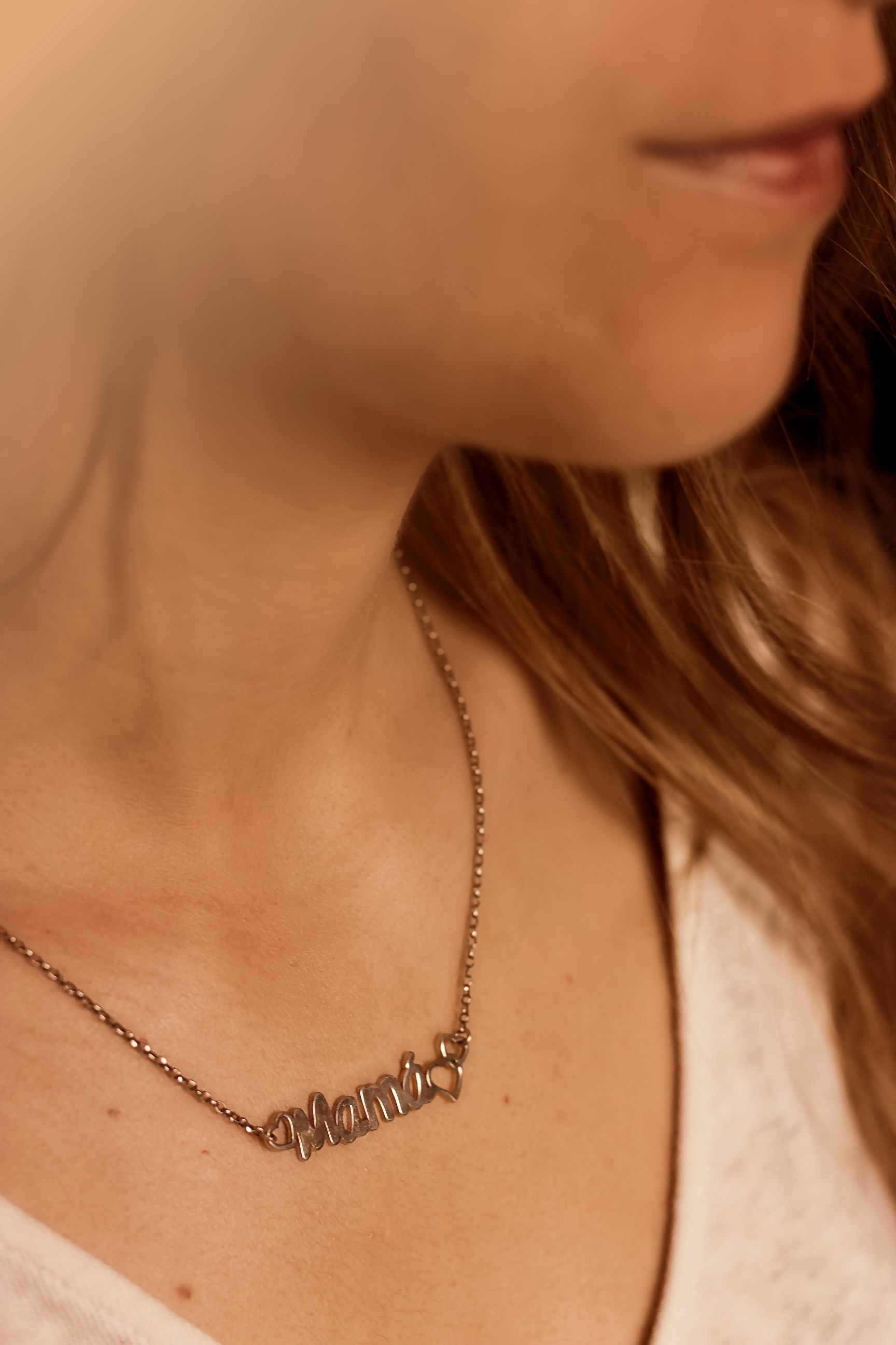 Colgante Love Mamá en Plata de Ley 925 y baño Oro rosa 18k