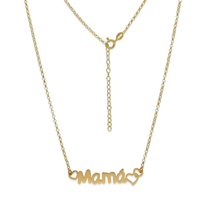 Colgante Love Mamá en Plata de Ley 925 y baño Oro rosa 18k