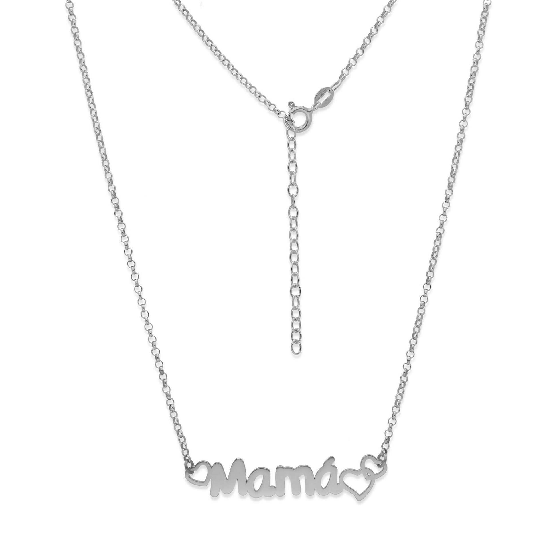 Colgante Love Mamá en Plata de Ley 925 y baño Oro rosa 18k