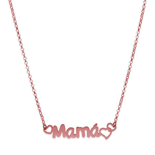 Colgante Love Mamá en Plata de Ley 925 y baño Oro rosa 18k