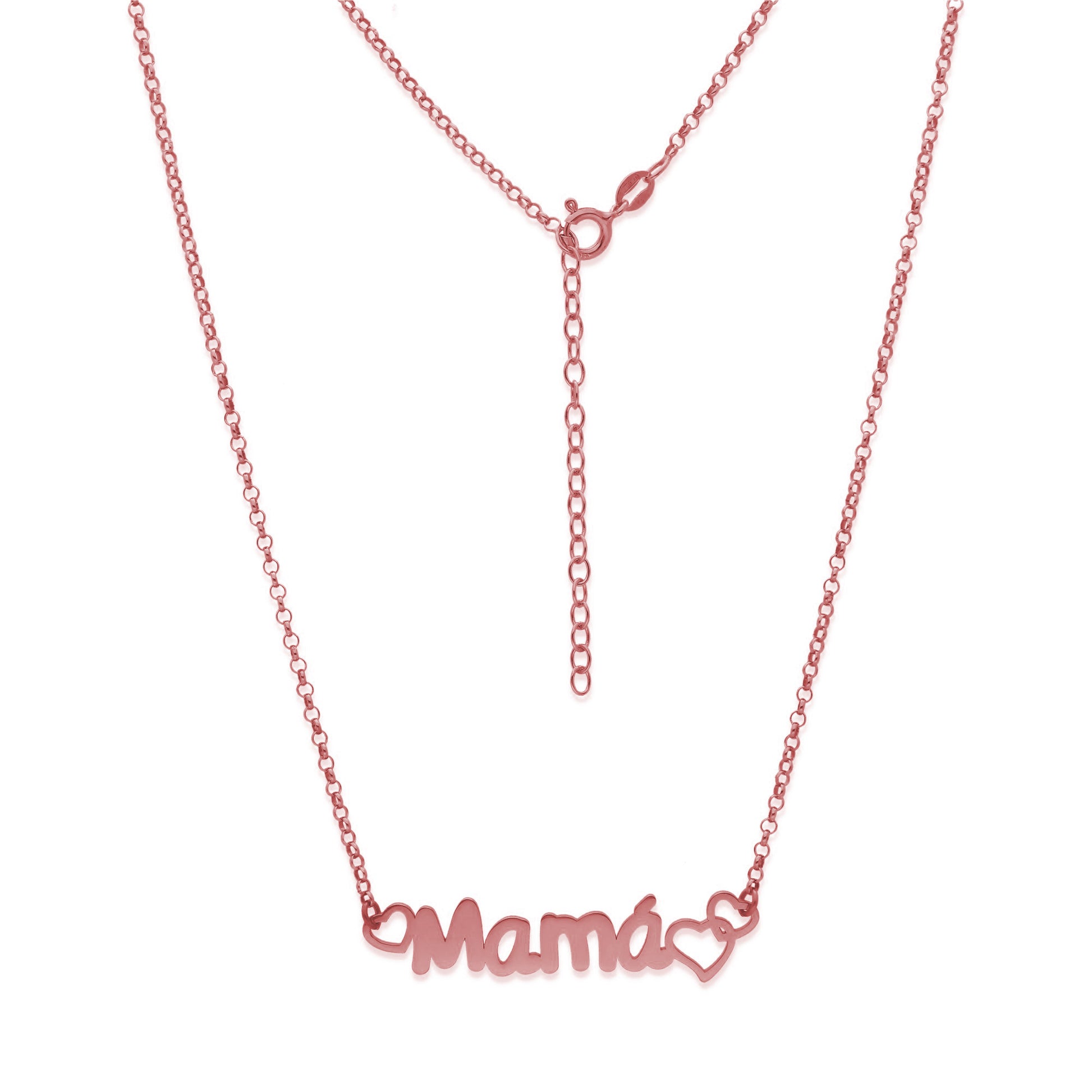Colgante Love Mamá en Plata de Ley 925 y baño Oro rosa 18k