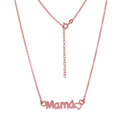 Colgante Love Mamá en Plata de Ley 925 y baño Oro rosa 18k