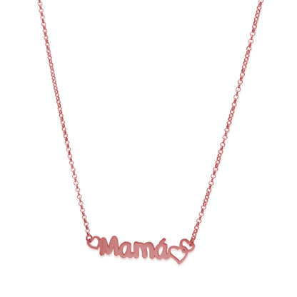 Colgante Love Mamá en Plata de Ley 925 y baño Oro rosa 18k