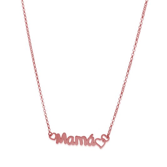 Colgante Love Mamá en Plata de Ley 925 y baño Oro rosa 18k
