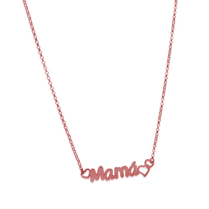 Colgante Love Mamá en Plata de Ley 925 y baño Oro rosa 18k