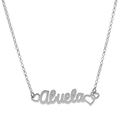 Colgante Love Abuela en Plata de Ley 925 y baño Oro rosa 18k