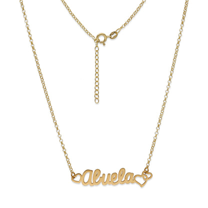 Colgante Love Abuela en Plata de Ley 925 y baño Oro rosa 18k