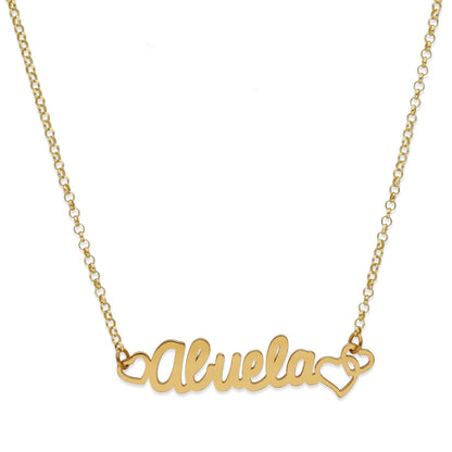 Colgante Love Abuela en Plata de Ley 925 y baño Oro rosa 18k