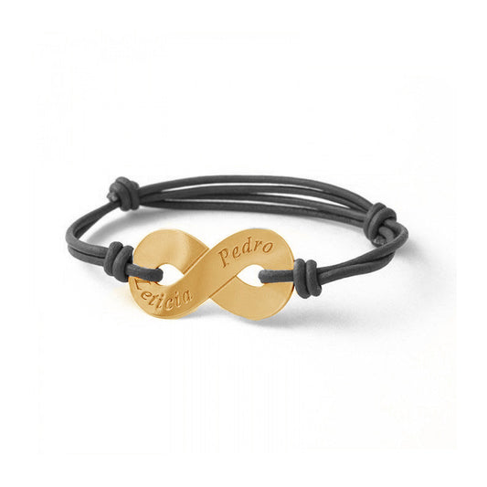 Pulsera Infinito con cuero M