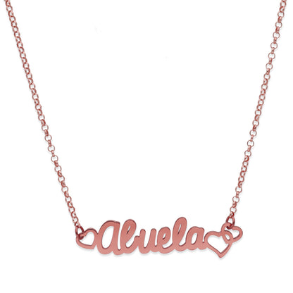 Colgante Love Abuela en Plata de Ley 925 y baño Oro rosa 18k